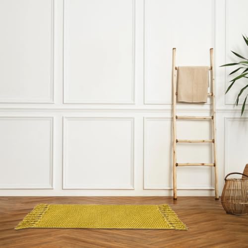 Levasseur Bolero tapis de bain chenille jaune moutarde 50x80cm