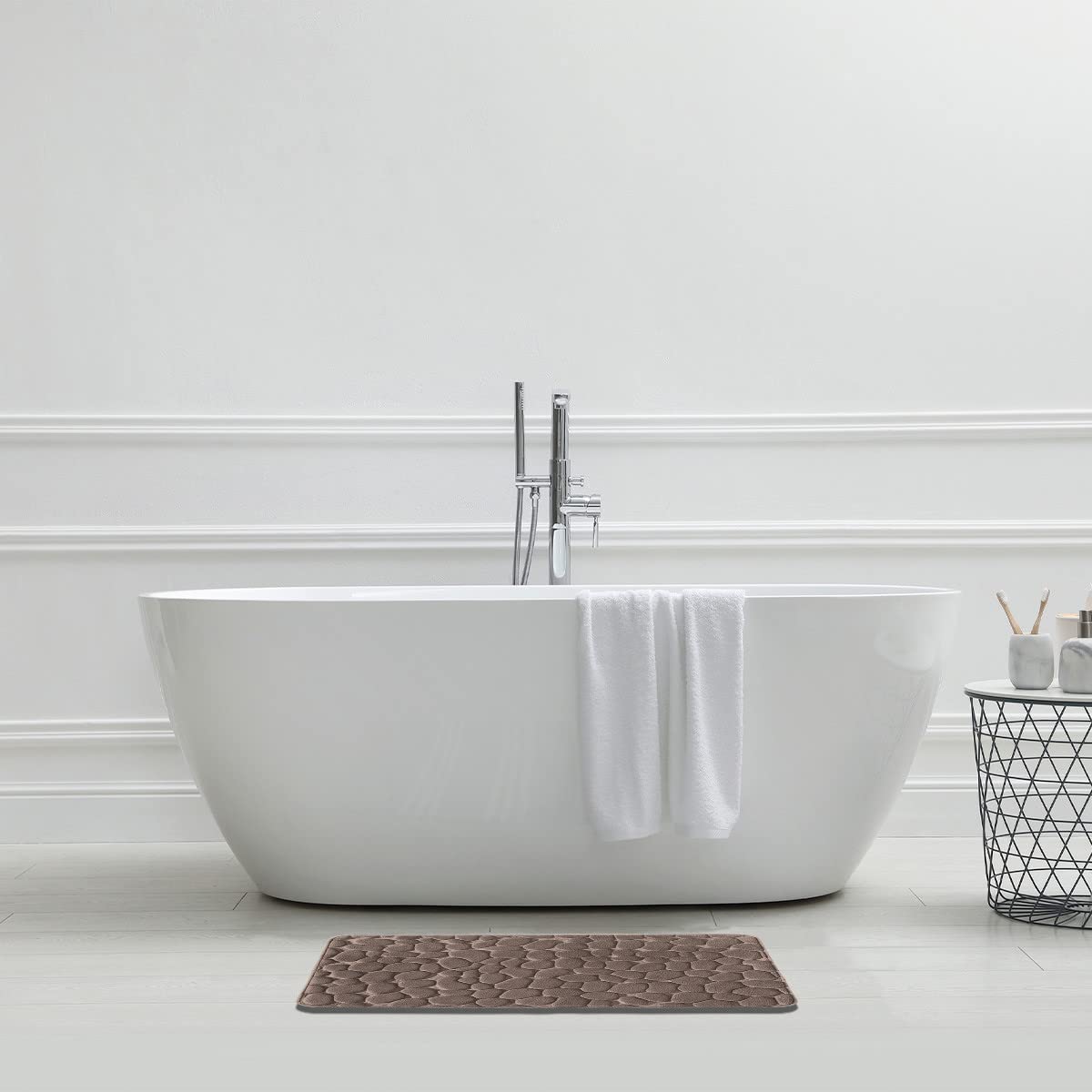 Levasseur Mineral Tapis de Bain Taupe 50x80cm Mémoire