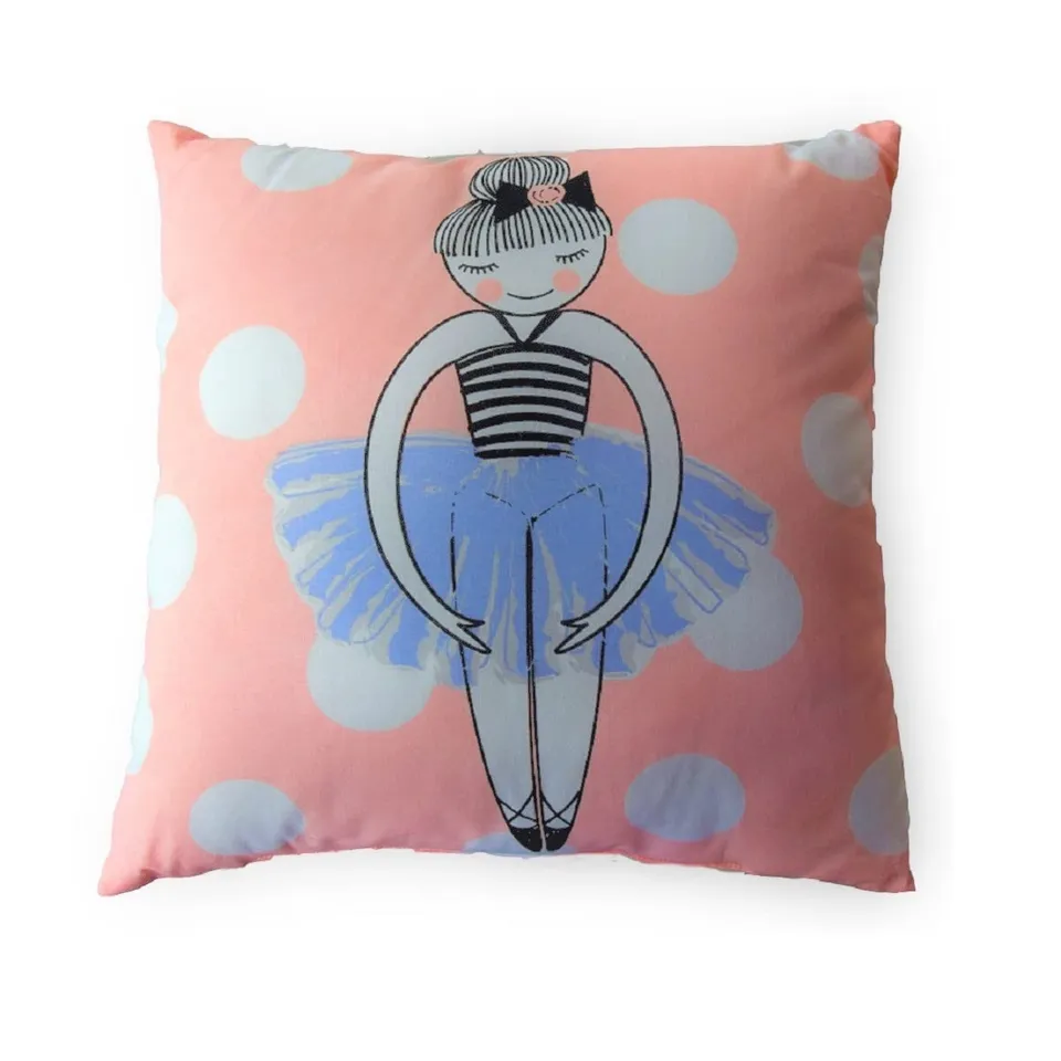 LEVASSEUR Kids Danseuse Coussin enfant coton 40x40cm rose