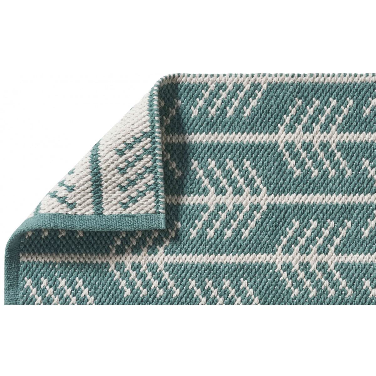 Levasseur tapis de bain coton tissé vert réversible 50x80cm