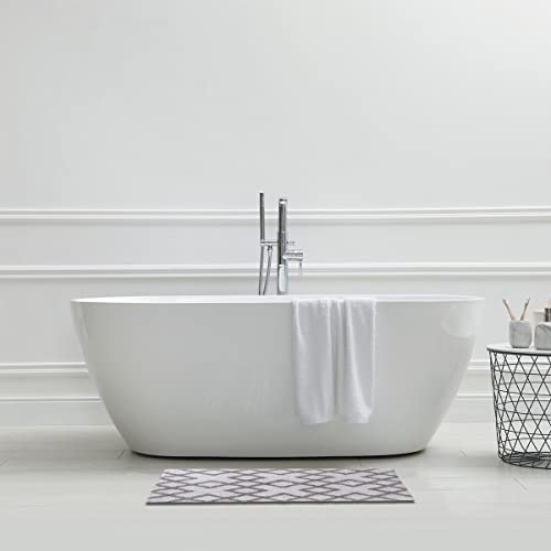 LEVASSEUR Sol Croisy tapis coton blanc 50x80cm losanges