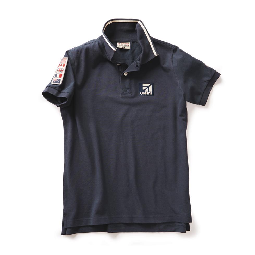 La Boutique du Pilote Cessna polo pilote navy coton XL