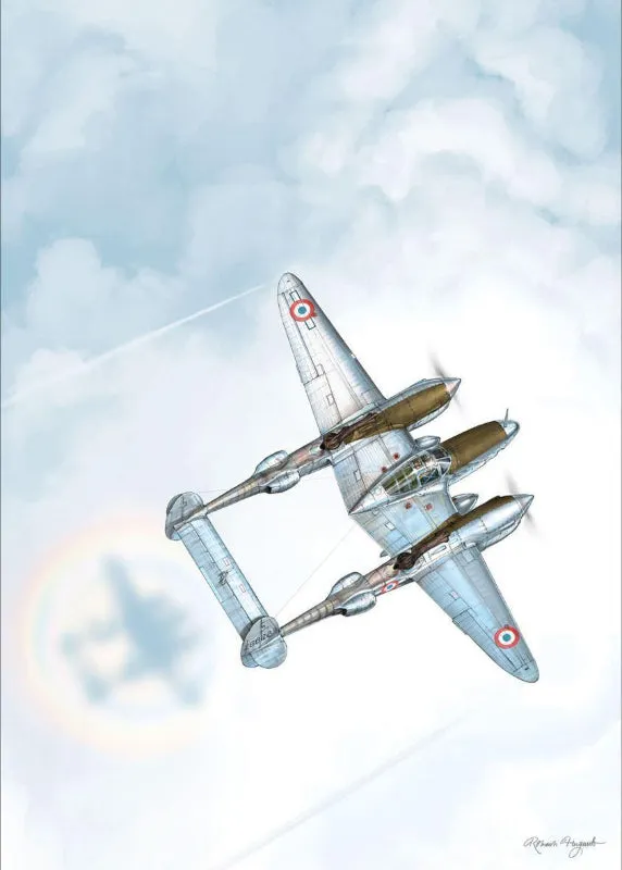 La Boutique du Pilote RH220 Lightning affiche 50x70 Hugault