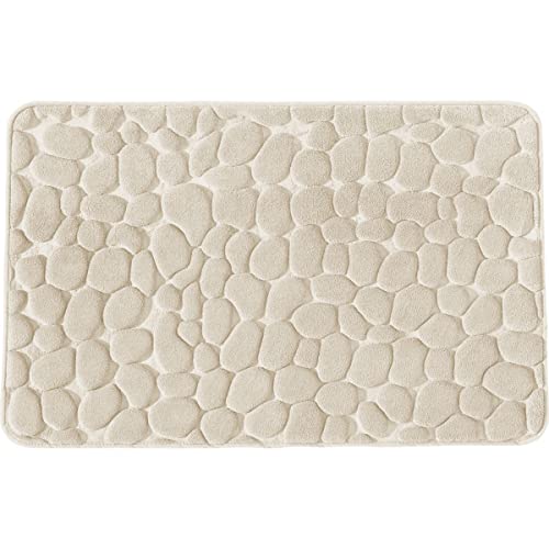 Levasseur Galet Tapis de Bain Mémoire de Forme Ecru 50x80 Antidérapant