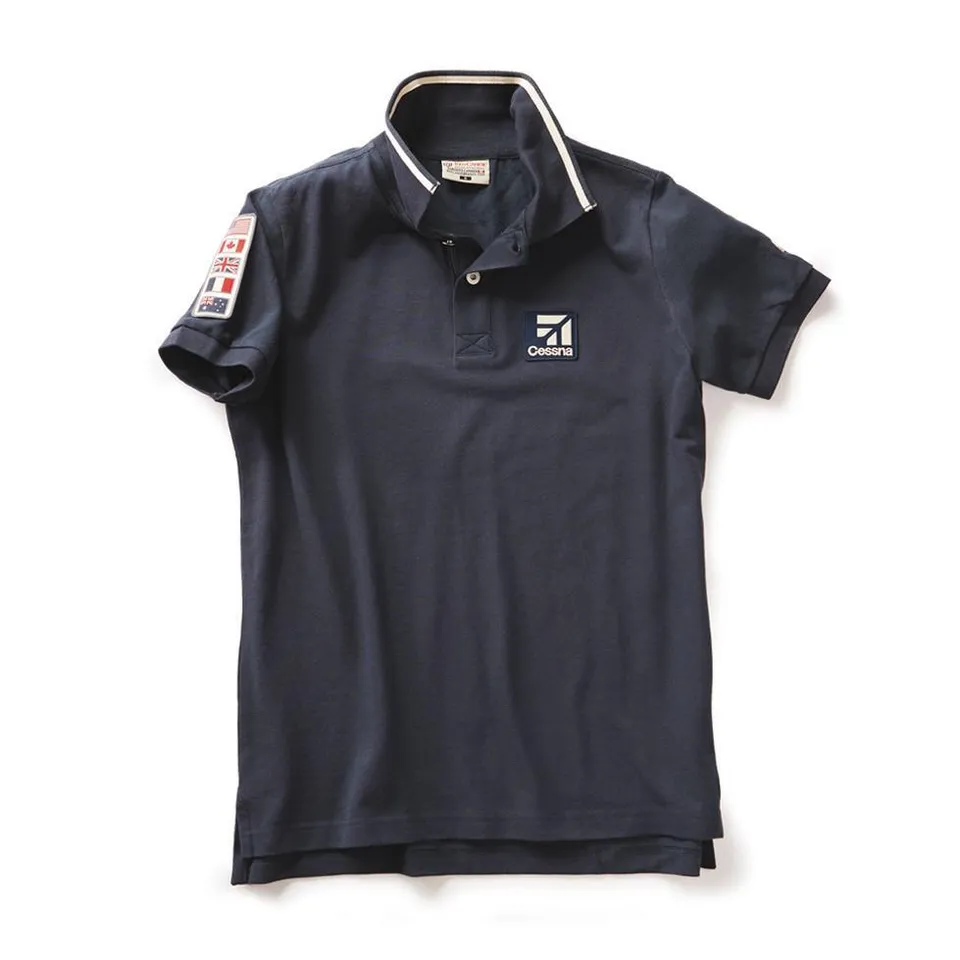 La Boutique du Pilote Cessna polo pilote navy coton XL