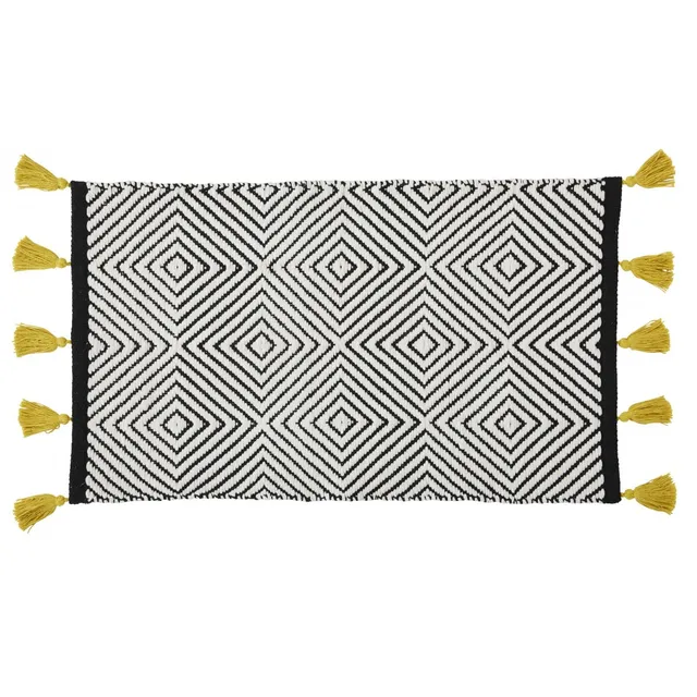 Levasseur Sol tapis de bain coton tissé ethnique 50x80cm