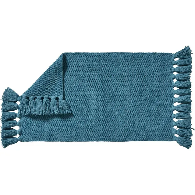 Levasseur Bolero tapis de bain chenille bleu canard 50x80cm