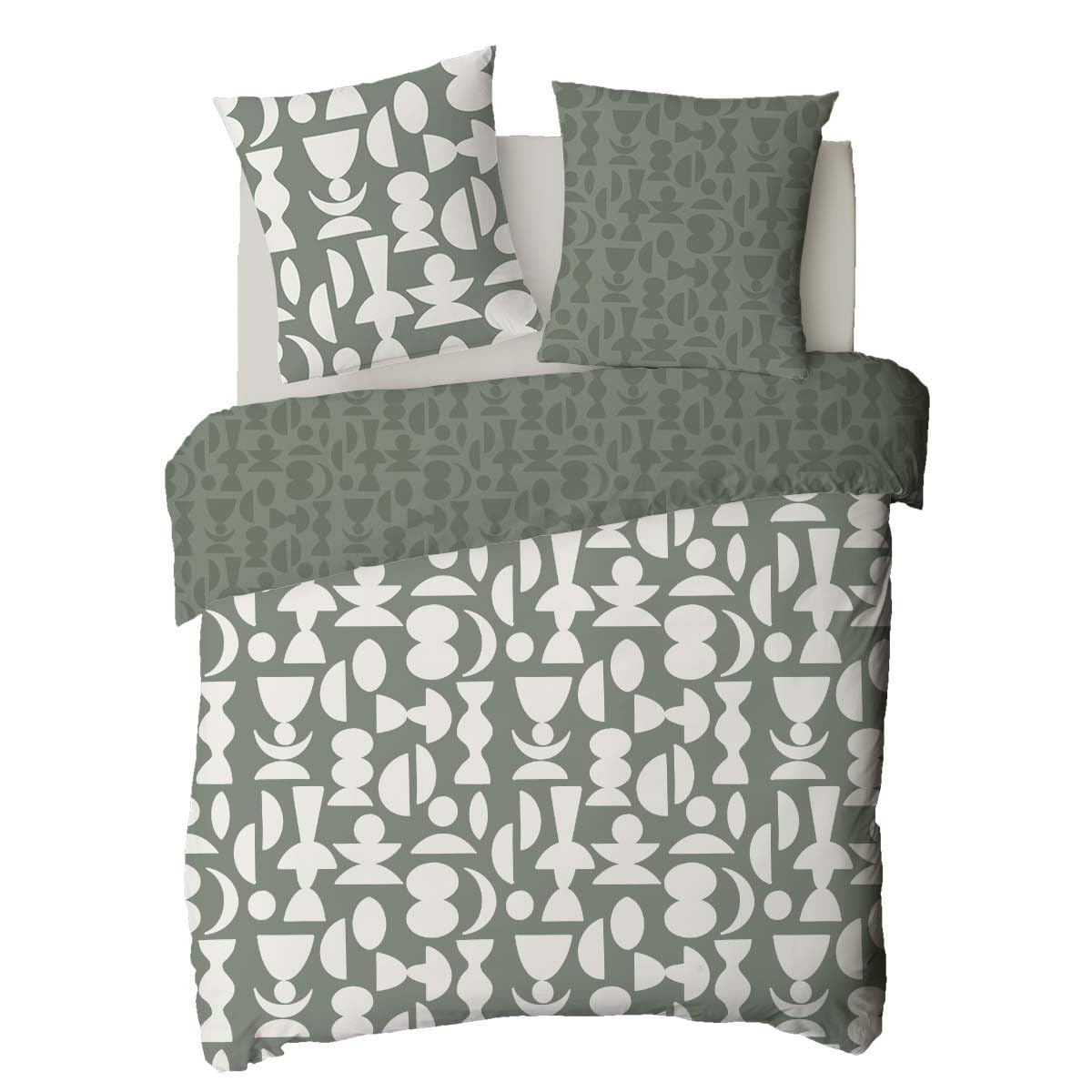 LEVASSEUR Lune parure de lit coton vert 260x240cm