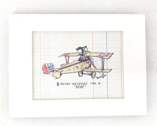Magnet Nieuport XI Bébé Lapin déco aviation passe-partout