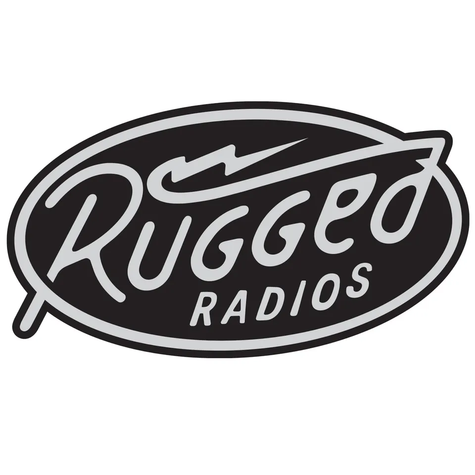 Rugged Radios Bolt sticker autocollant noir 5 pouces