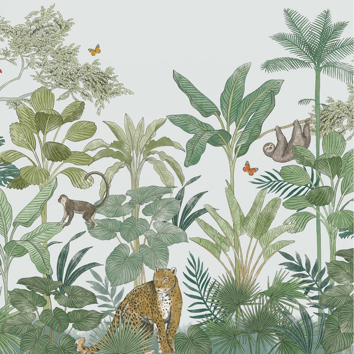 Future Home Papier Peint Intissé Panoramique Tropical Feuilles