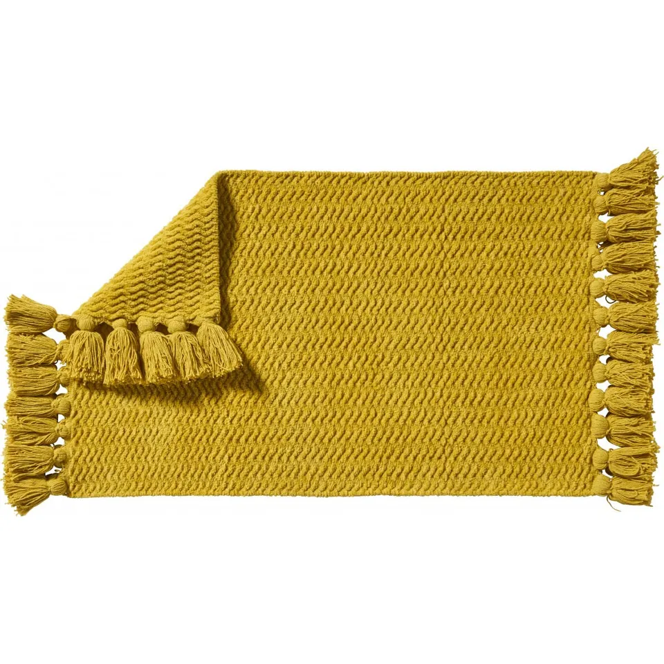 Levasseur Bolero tapis de bain chenille jaune moutarde 50x80cm