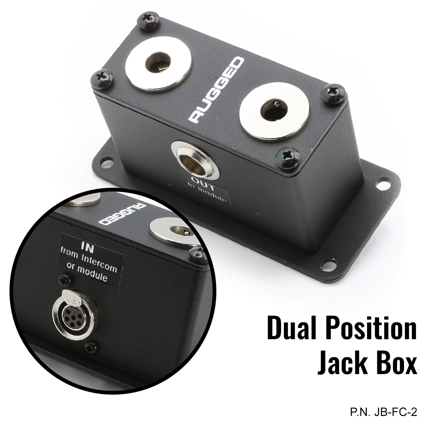 Rugged Air Intercoms Jack Box station casque RRP800 Simple Dual PTT