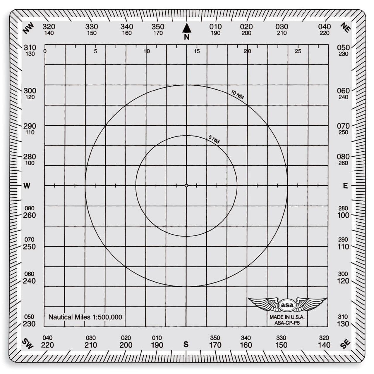 ASA Rapporteur carré transparent 1:500 000 navigation VFR
