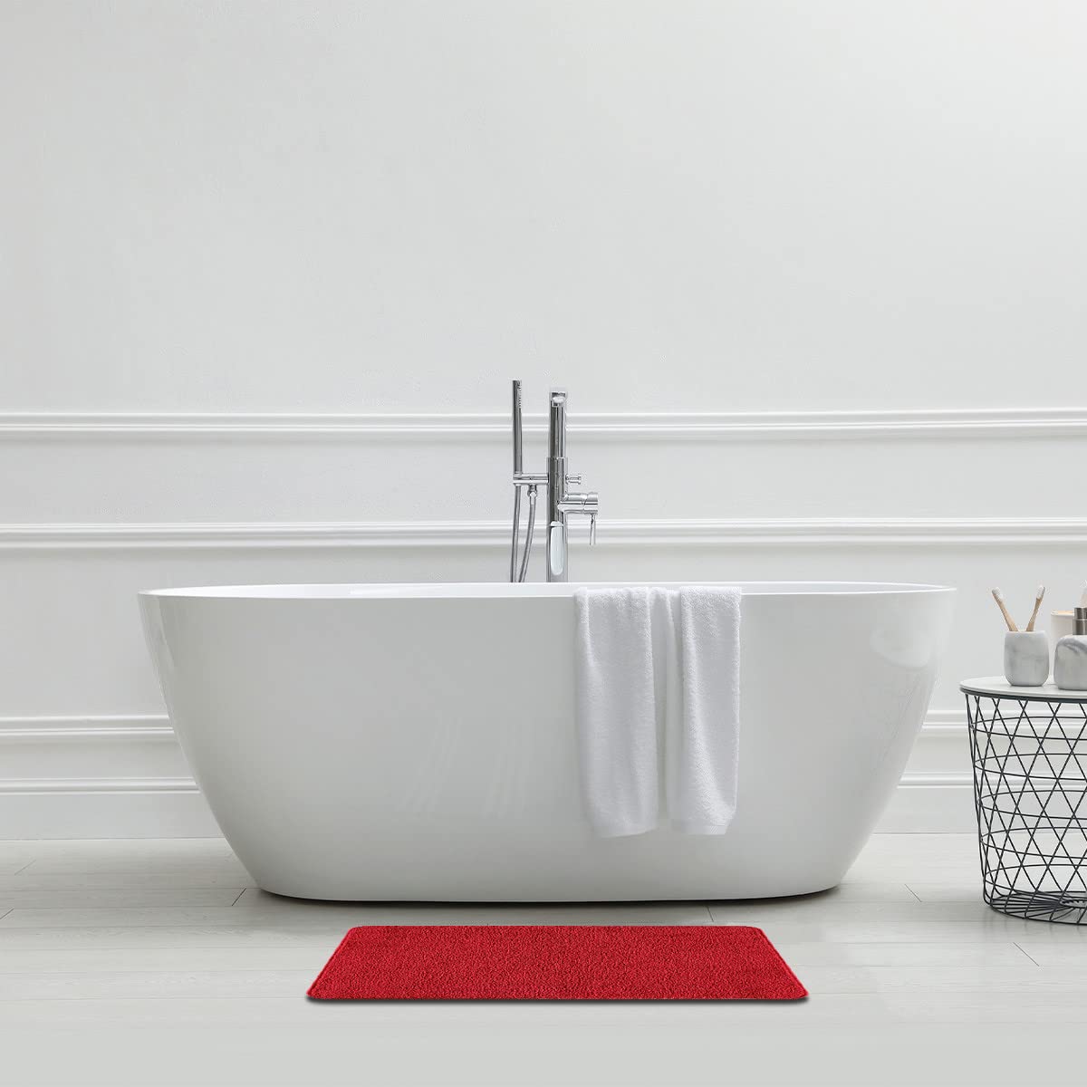 Levasseur Polynésie Tapis de Bain Rouge 50x80cm Antidérapant