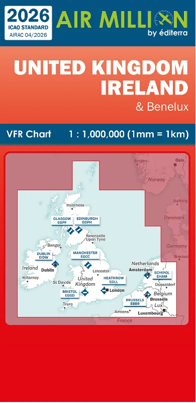 La Boutique du Pilote Cartographie Air Million UK Irlande 2026 carte