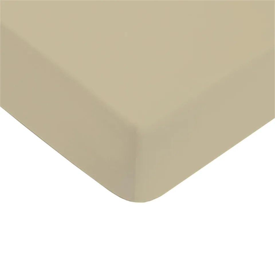 LEVASSEUR drap housse coton beige 180x200cm 100% coton 57 fils