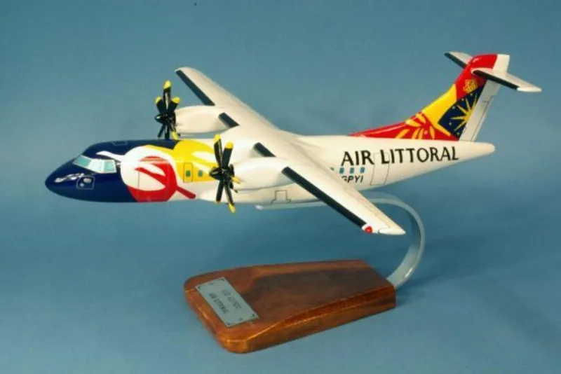 ATR 42-500 Air Littoral F-GPYA maquette bois 1/60 38 cm