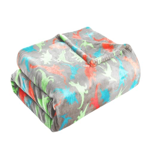 Future Home Kids Plaid Enfant Dino Gris 130x150cm Polyester