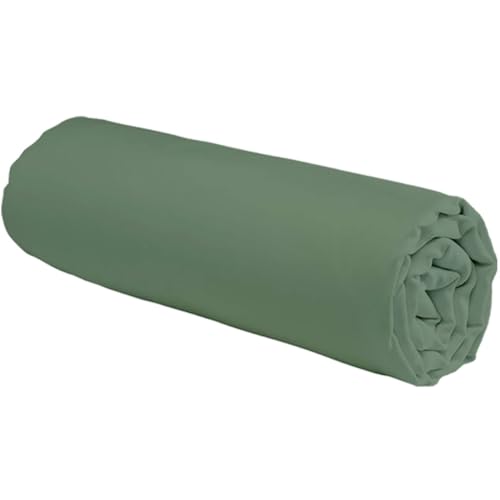LEVASSEUR Linge de lit drap-housse coton 180x200 eucalyptus 57 fils