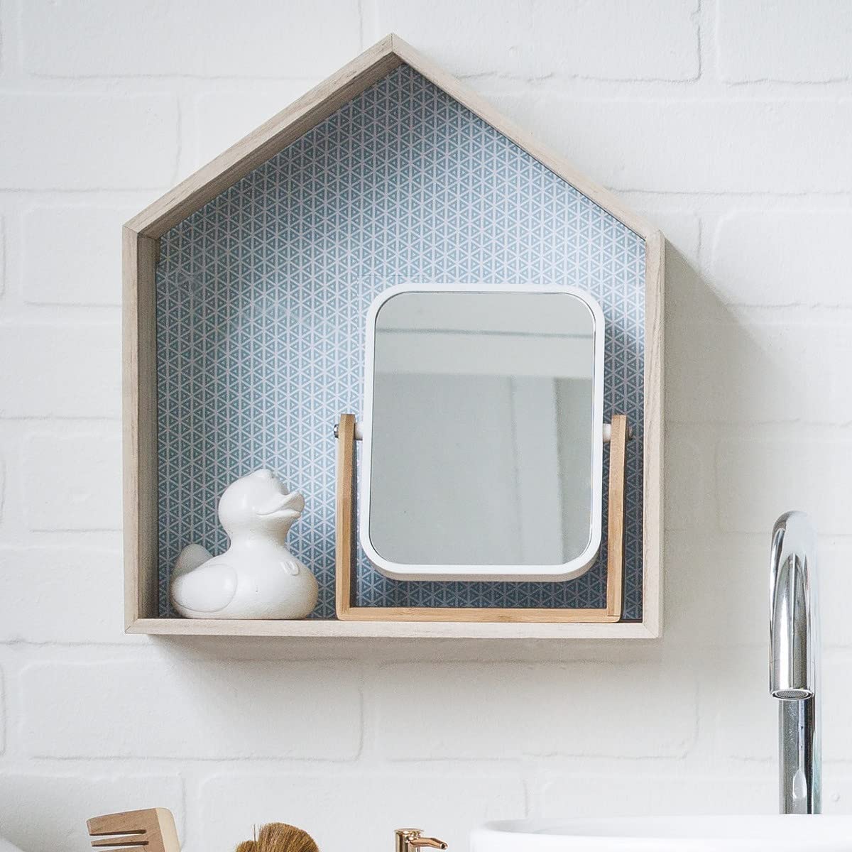 LEVASSEUR Miroir grossissant a poser bambou salle de bain