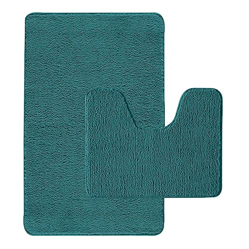 Levasseur Polynésie Tapis de Bain 50x80 cm Bleu Paon Antidérapant
