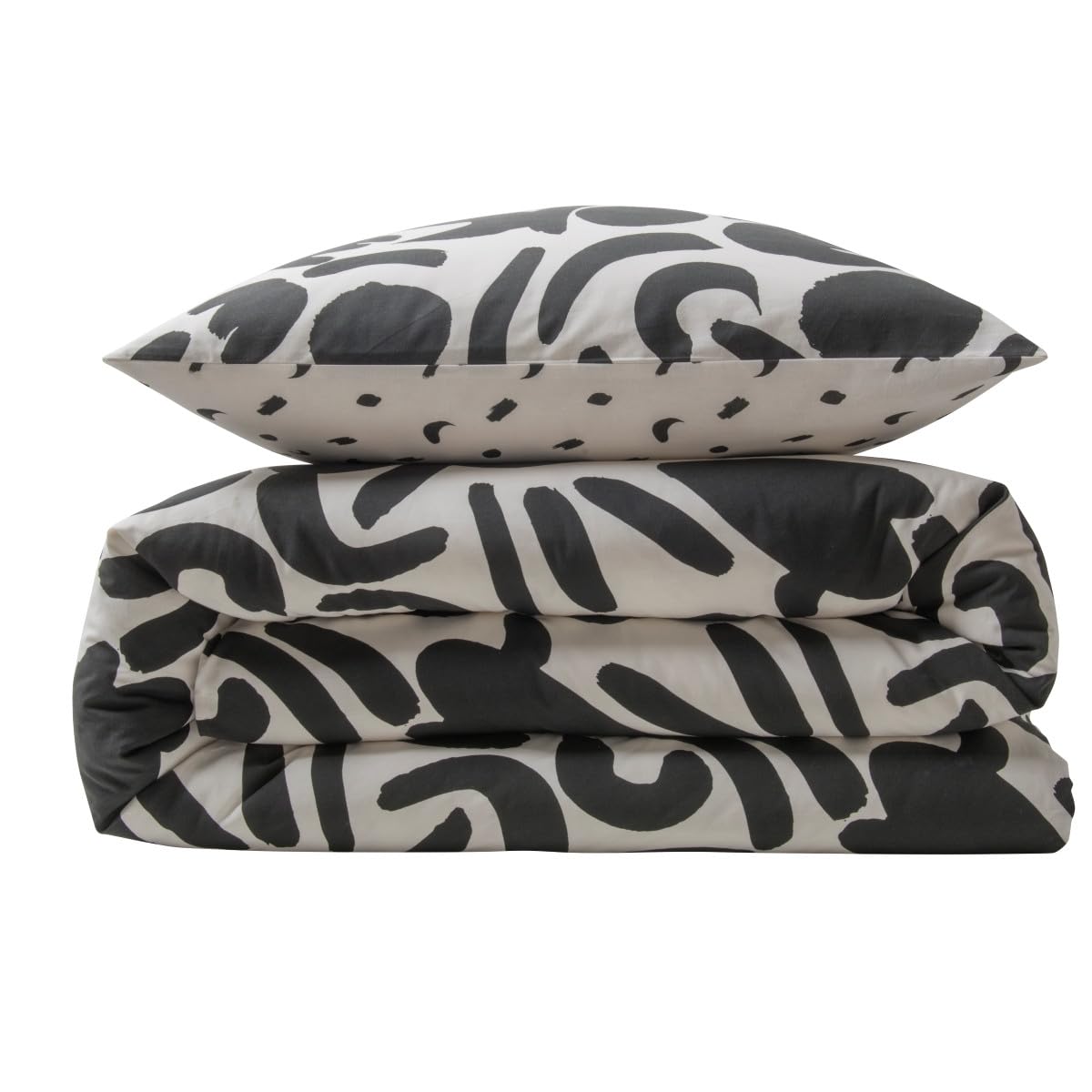 LEVASSEUR Linge de lit Maori parure coton 240x220 noir 57 fils
