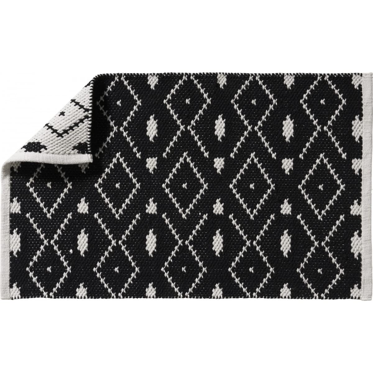 Levasseur Salle de bain tapis de bain réversible noir 50x80cm