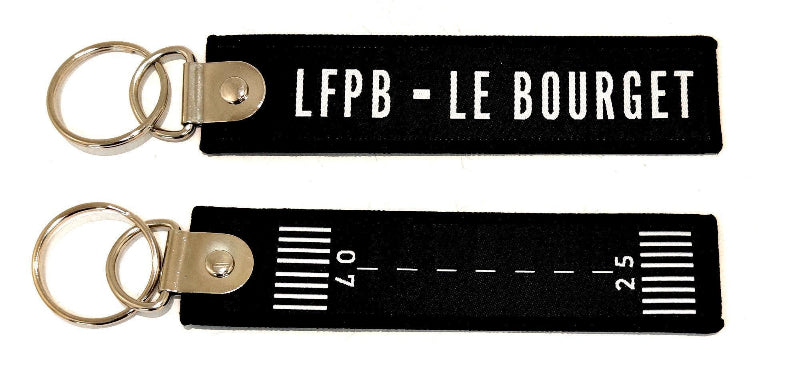 LFPB Le Bourget porte-clés flamme 11x3 cm noir