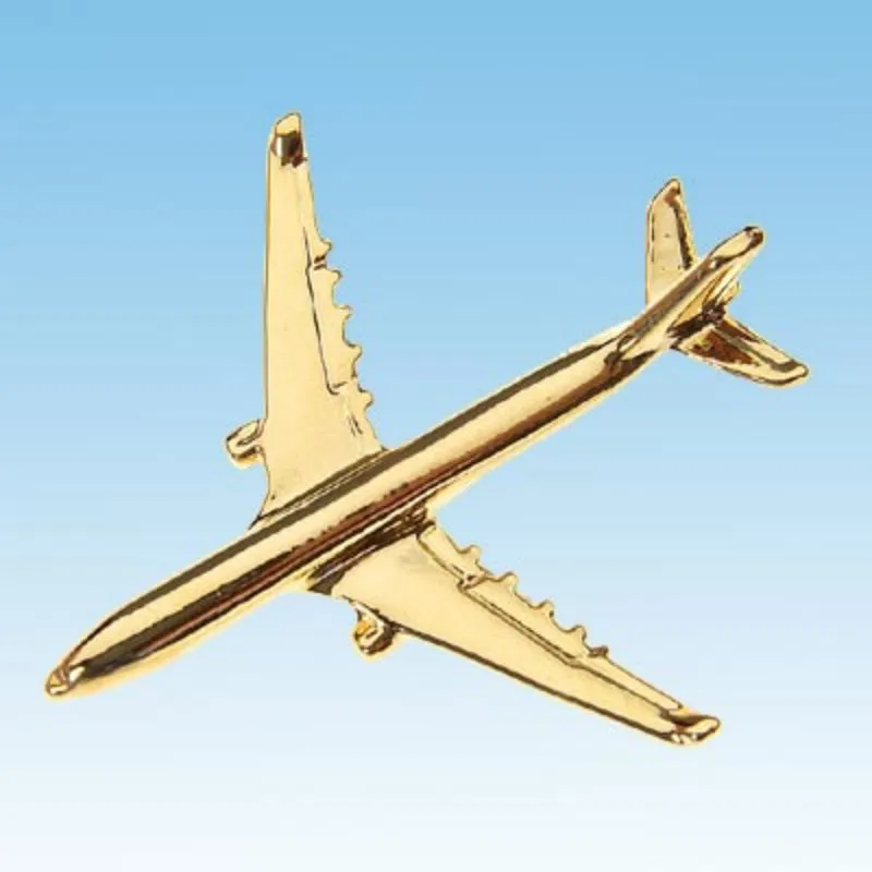 La Boutique du Pilote Airbus 330 pin's avion doré 24 carats 2,5 cm