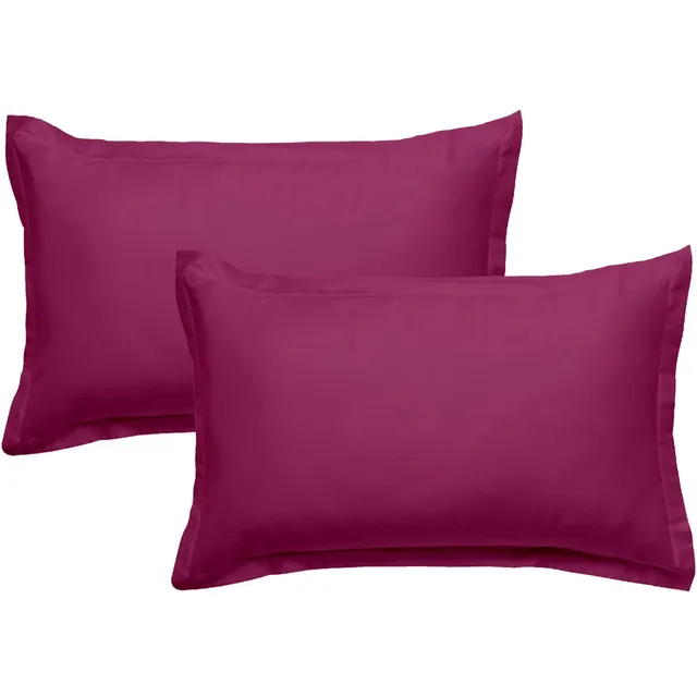 LEVASSEUR Linge de lit taie d’oreiller 50x70 magenta lot 2 coton