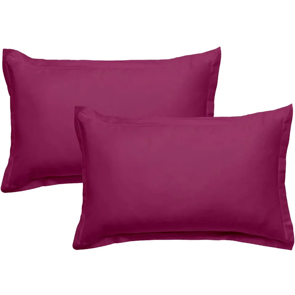 LEVASSEUR Linge de lit taie d’oreiller 50x70 magenta lot 2 coton