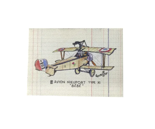 La Boutique du Pilote Magnet Nieuport XI Bébé toile 7x5cm Lapin