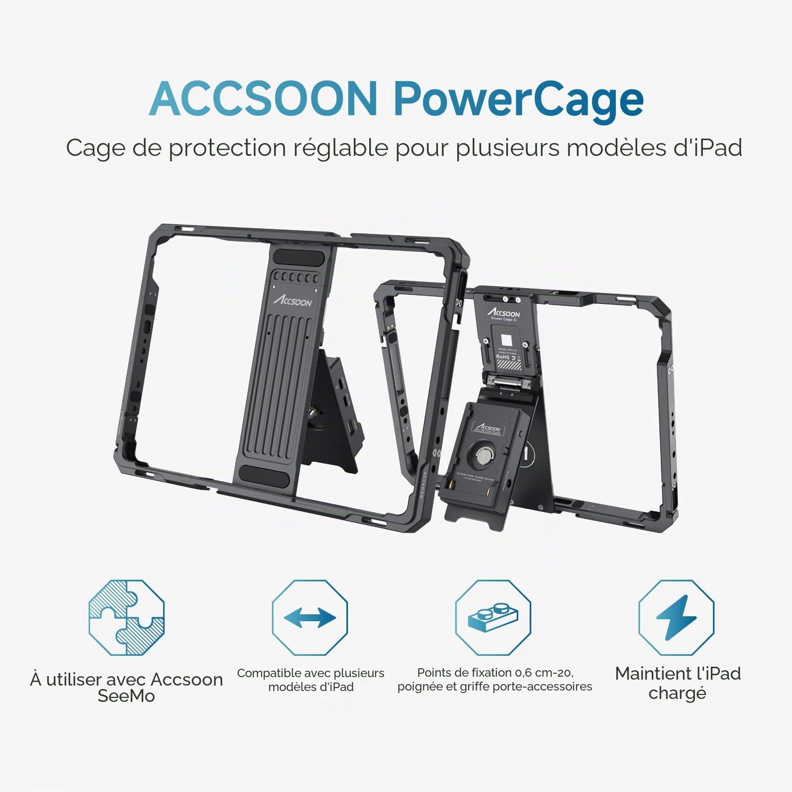 Accsoon PowerCage Pro II Cage iPad Pro 12,9" Alu NP-F