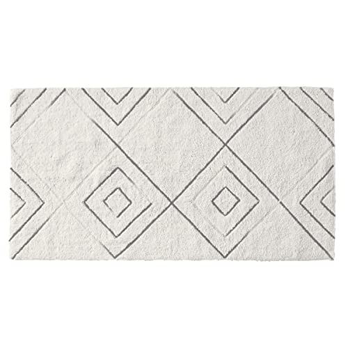 LEVASSEUR Hexago tapis de bain géométrique ivoire 60x120cm