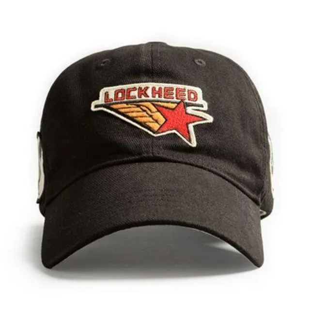 Red Canoe Lockheed casquette noire pilote brodée