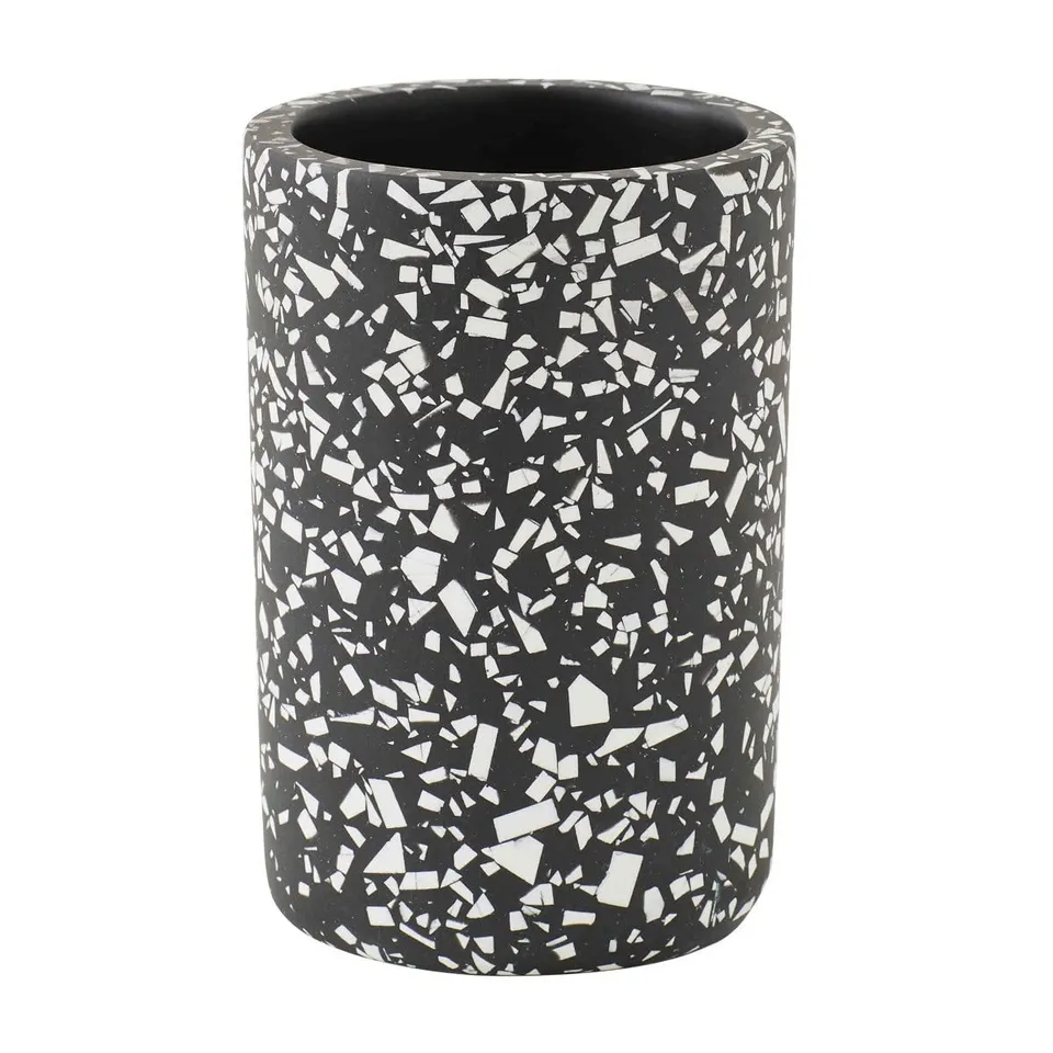 LEVASSEUR Terrazzo porte brosse a dents noir 7x7x10,7cm