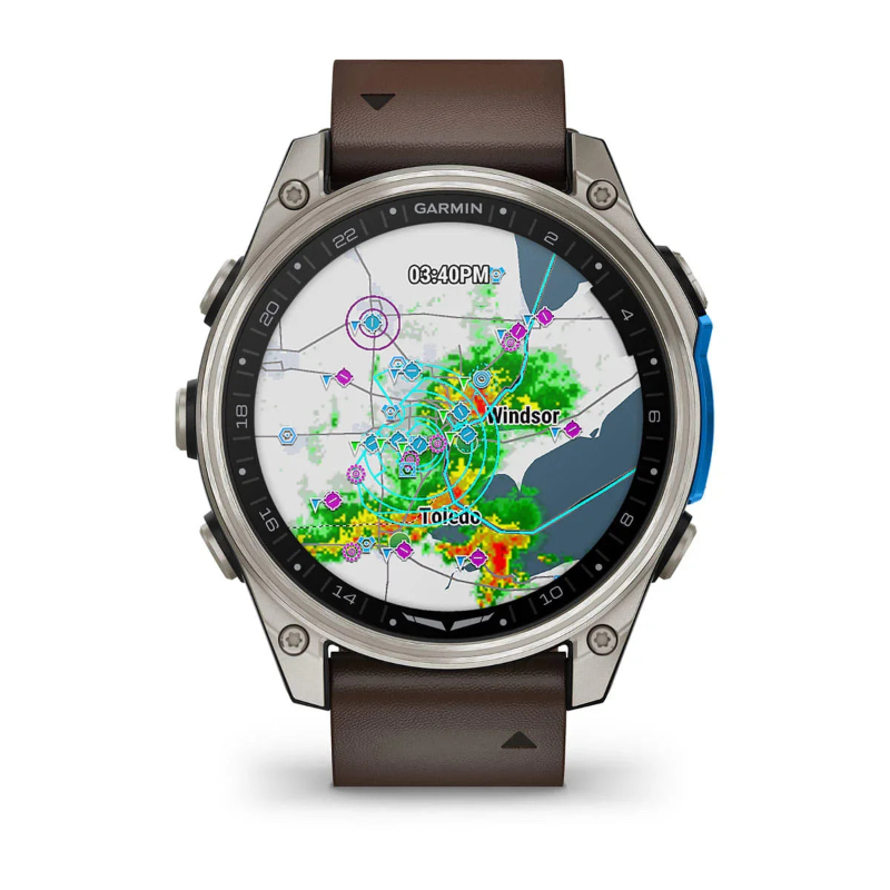 Garmin D2 Mach 2 47mm montre aviateur cuir AMOLED