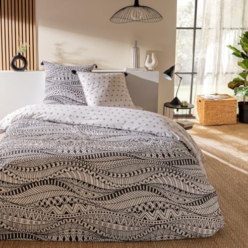 LEVASSEUR Ohana parure de lit coton blanc 260x240cm ethnique
