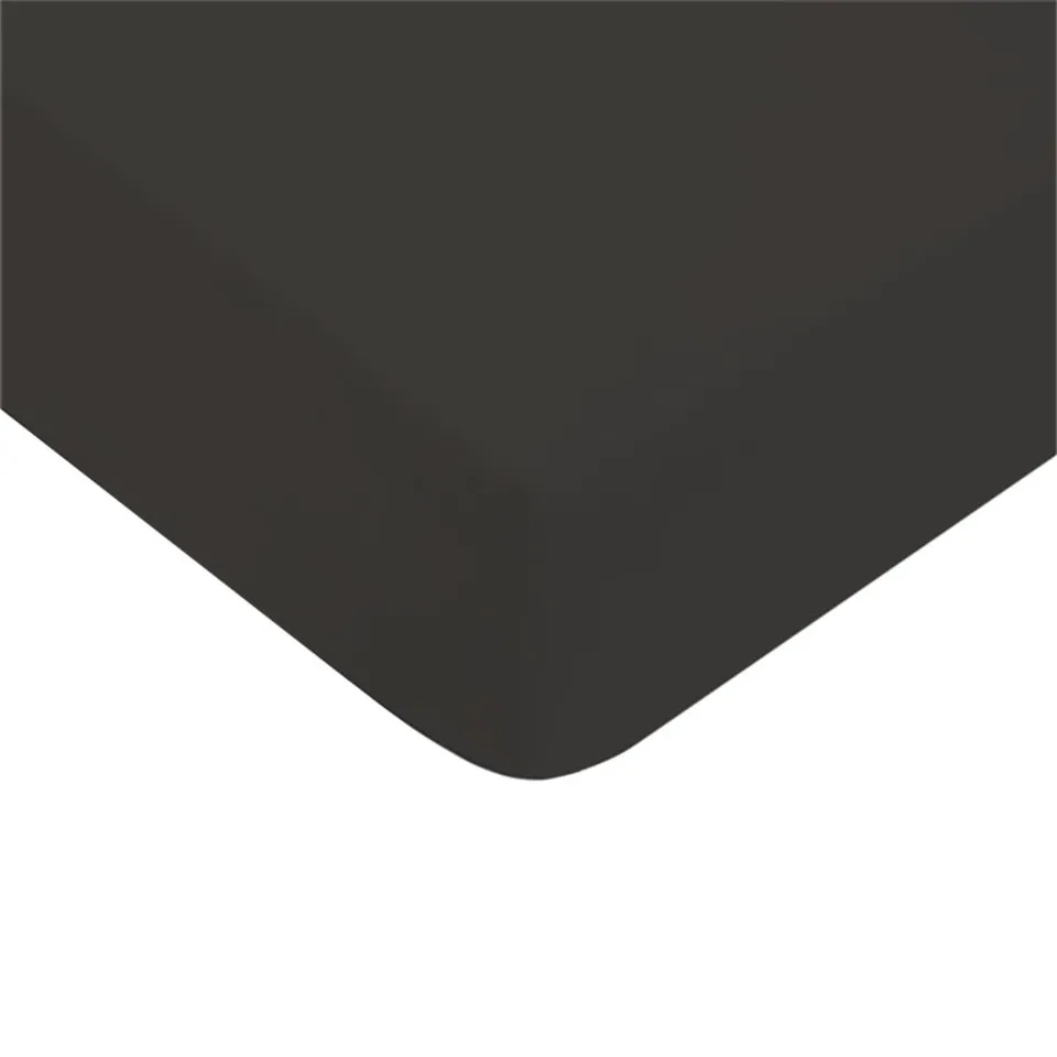 LEVASSEUR drap housse coton anthracite 160x200cm 100% coton