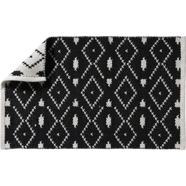 Levasseur Salle de bain tapis de bain réversible noir 50x80cm