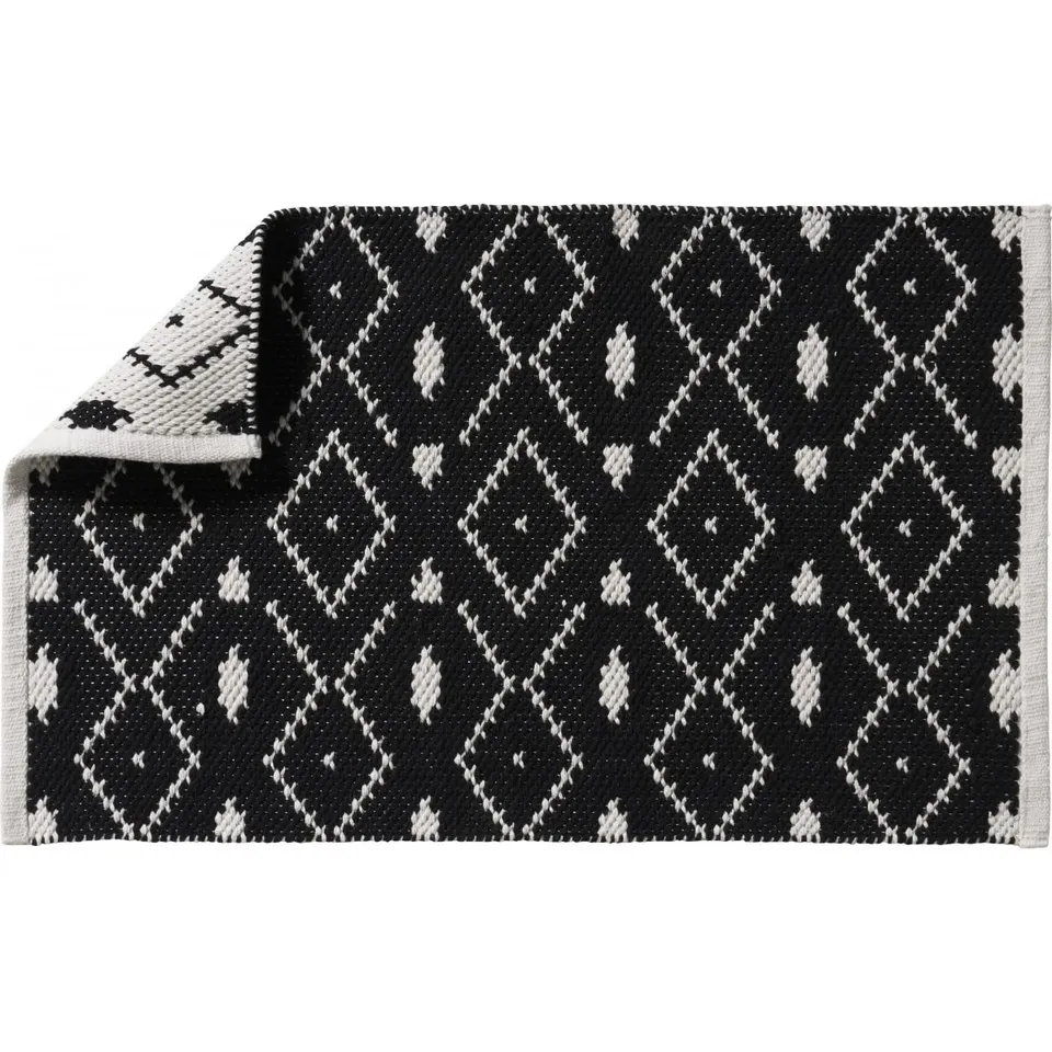 Levasseur Salle de bain tapis de bain réversible noir 50x80cm