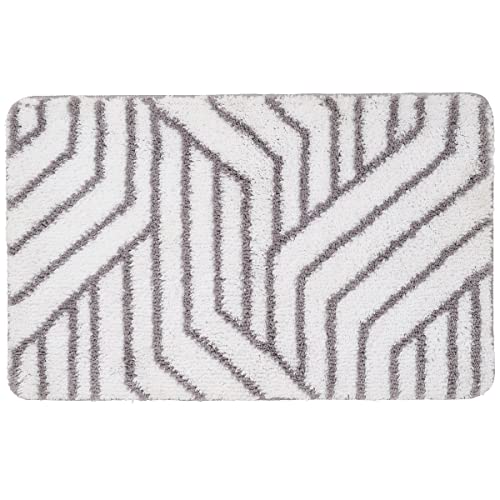 LEVASSEUR tapis de bain polyester 50x80cm blanc tufté