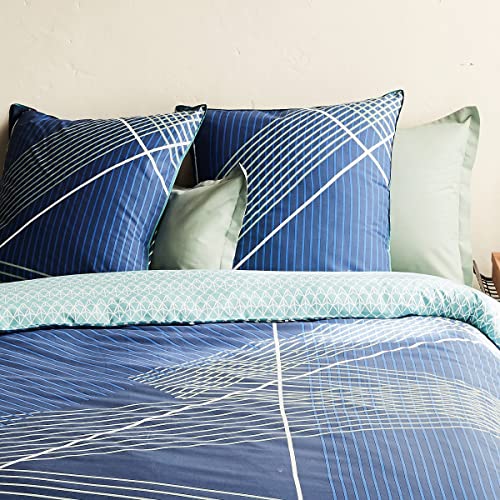Future Home parure de lit 260x240 bleu coton 57 fils Oeko-Tex