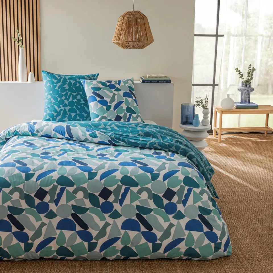 Levasseur Nano parure de lit bleu 240x220cm coton