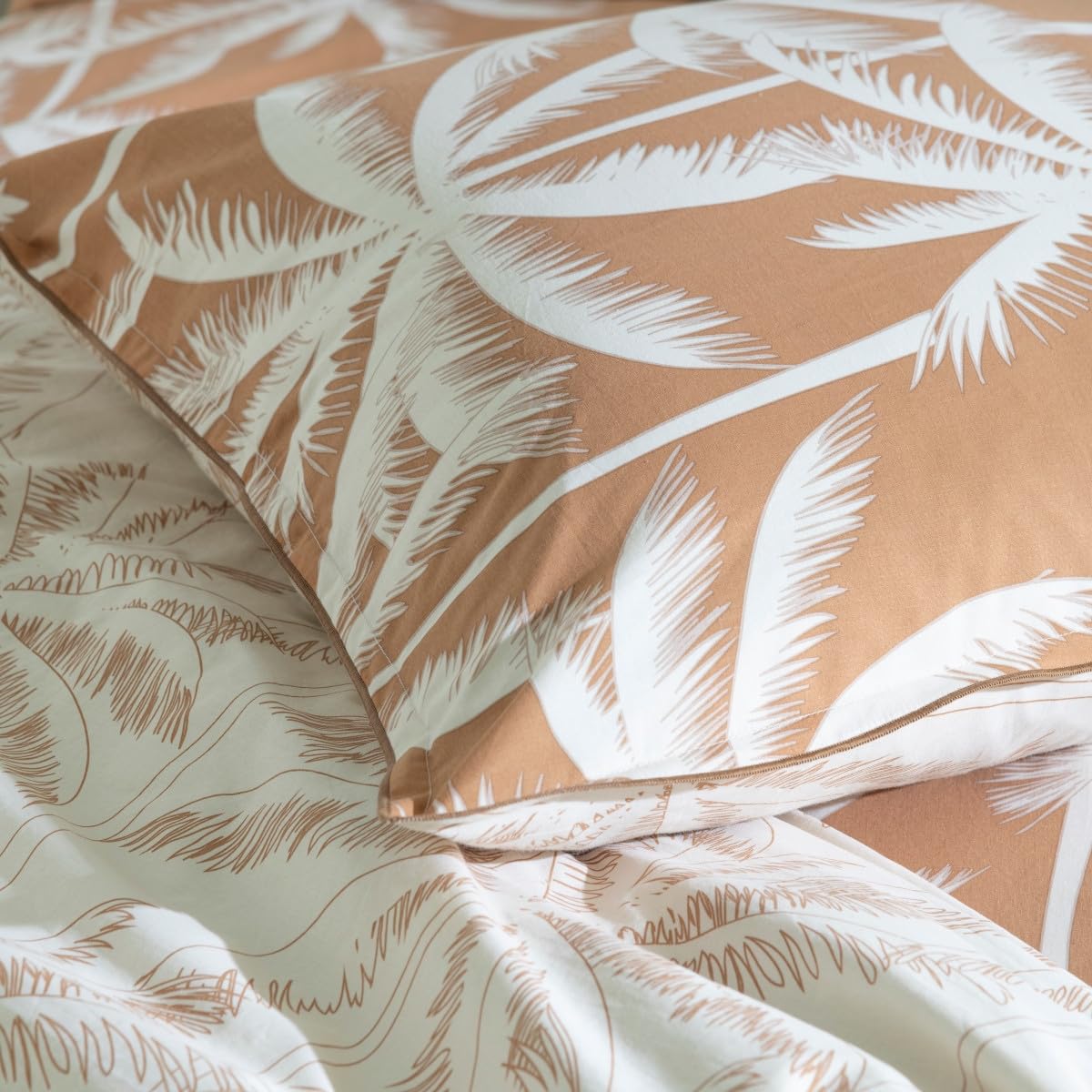 LEVASSEUR Linge de lit Lola parure coton 240x220 marron 57 fils
