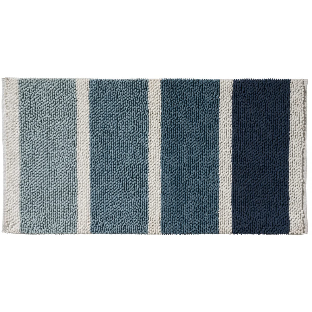 LEVASSEUR Salle de bain tapis de bain rayures bleu 60x120cm