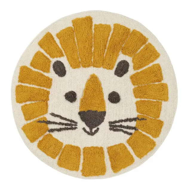 LEVASSEUR Kids tapis enfant rond coton lion 70x70 cm