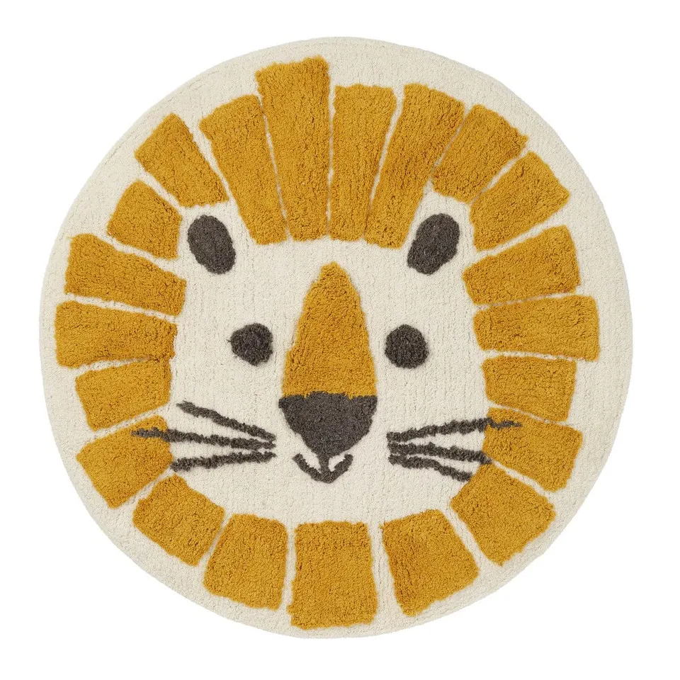 LEVASSEUR Kids tapis enfant rond coton lion 70x70 cm