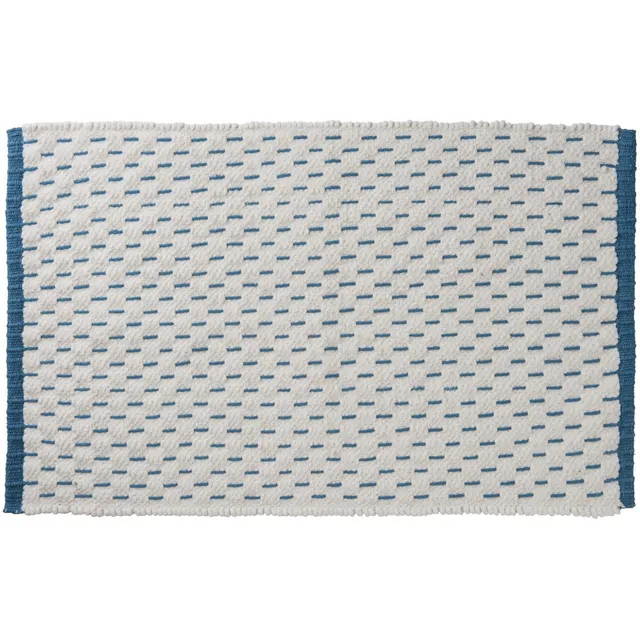 Levasseur Camino Tapis Coton 50x80 cm Pétrole Réversible